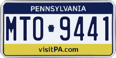 PA license plate MTO9441