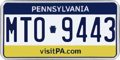 PA license plate MTO9443