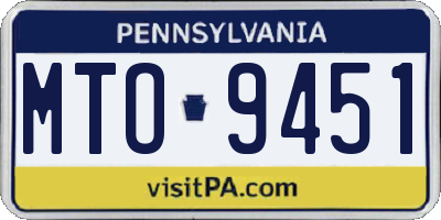 PA license plate MTO9451