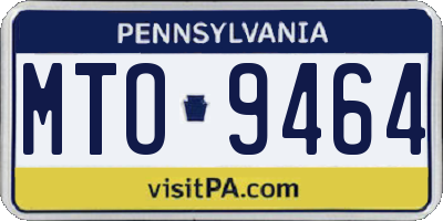 PA license plate MTO9464