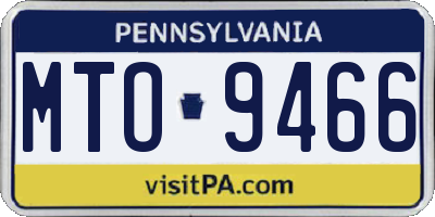 PA license plate MTO9466