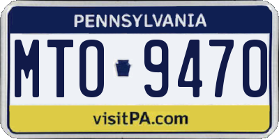 PA license plate MTO9470