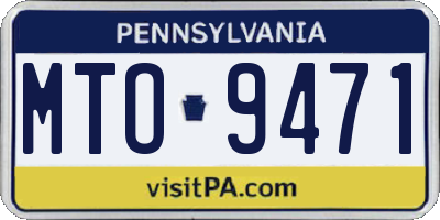 PA license plate MTO9471