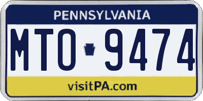 PA license plate MTO9474