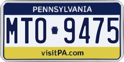 PA license plate MTO9475