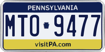 PA license plate MTO9477