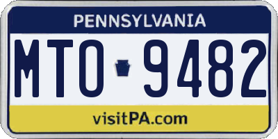 PA license plate MTO9482