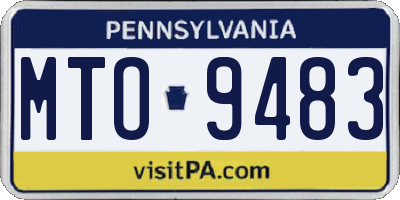 PA license plate MTO9483