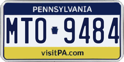 PA license plate MTO9484