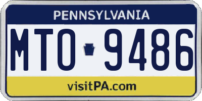 PA license plate MTO9486