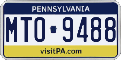 PA license plate MTO9488