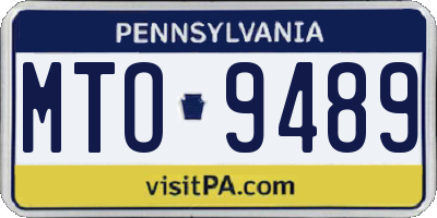 PA license plate MTO9489
