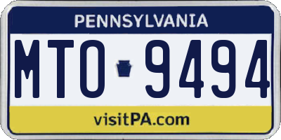 PA license plate MTO9494