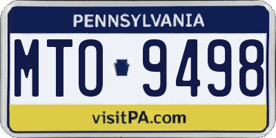 PA license plate MTO9498