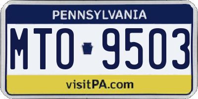 PA license plate MTO9503