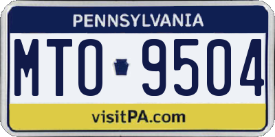 PA license plate MTO9504