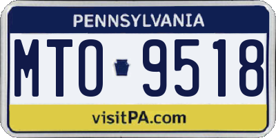PA license plate MTO9518