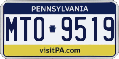 PA license plate MTO9519