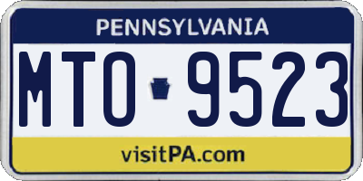 PA license plate MTO9523