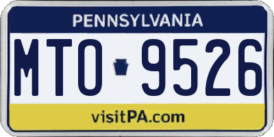 PA license plate MTO9526