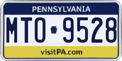 PA license plate MTO9528
