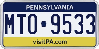PA license plate MTO9533