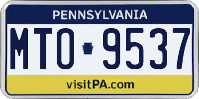 PA license plate MTO9537