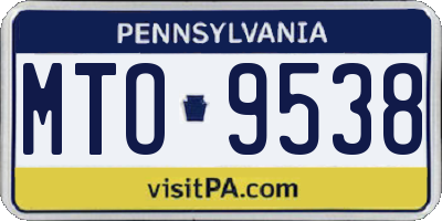 PA license plate MTO9538