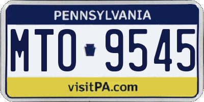 PA license plate MTO9545