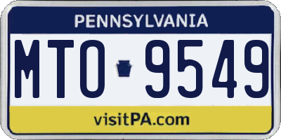 PA license plate MTO9549