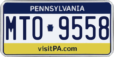 PA license plate MTO9558