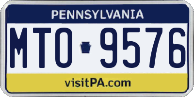 PA license plate MTO9576