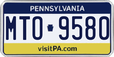 PA license plate MTO9580