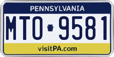 PA license plate MTO9581