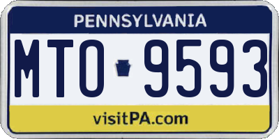 PA license plate MTO9593