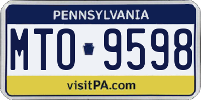 PA license plate MTO9598