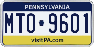 PA license plate MTO9601