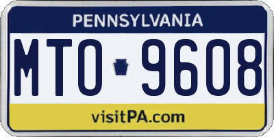 PA license plate MTO9608