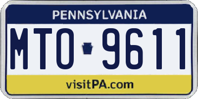 PA license plate MTO9611