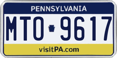 PA license plate MTO9617