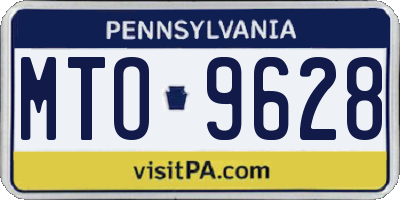 PA license plate MTO9628