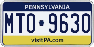 PA license plate MTO9630