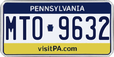 PA license plate MTO9632