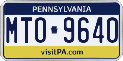 PA license plate MTO9640