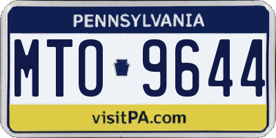 PA license plate MTO9644