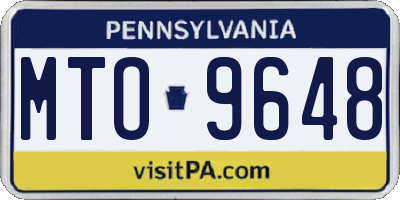 PA license plate MTO9648