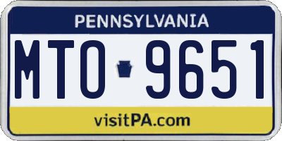 PA license plate MTO9651
