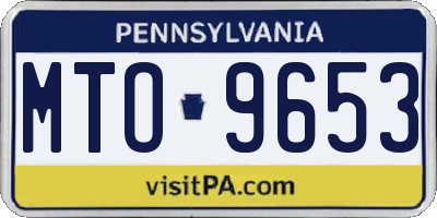 PA license plate MTO9653