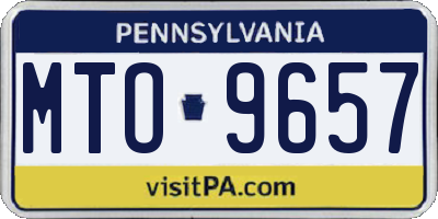 PA license plate MTO9657