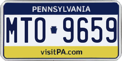 PA license plate MTO9659